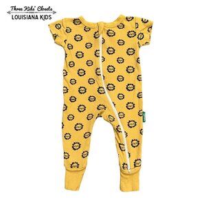 Parade Organics 3-6m Mustard Lions Zip Romper